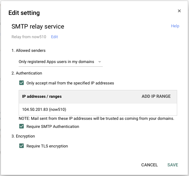 Configure to via a Google SMTP Server NovaOrdis Base